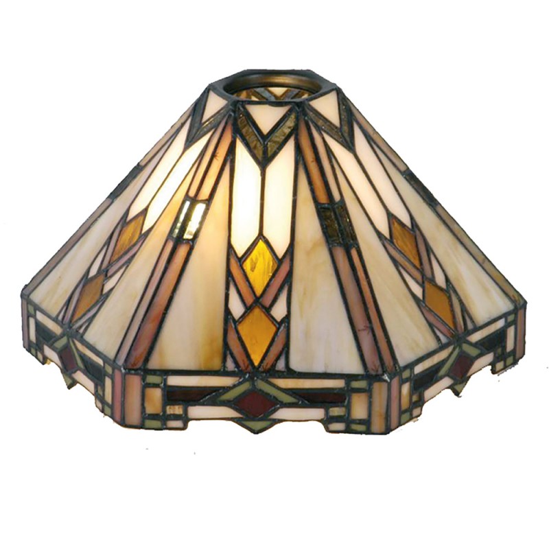 Herhaal Vergelding Bijdrage LumiLamp Lampenkap Tiffany 26x22x15 cm Beige Bruin Glas