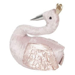 Clayre & Eef Door Stop Swan 25x14x31 cm Pink Polyester