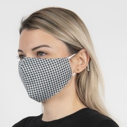 Clayre & Eef Masque lavable 13x26 cm Noir Blanc Coton