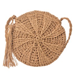 Juleeze Women's Handbag Ø 22 cm Beige Paper straw Round