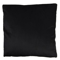 Clayre & Eef Coussin décoratif 45x45 cm Noir Rose Synthétique Carré Fleurs