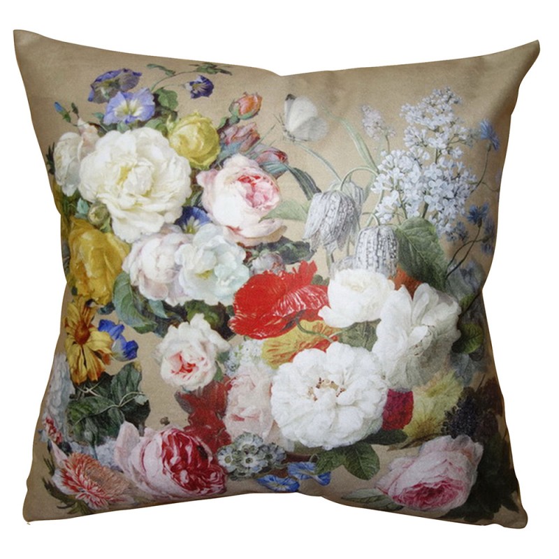 Clayre & Eef Kussenhoes 45x45 cm Wit Polyester Vierkant