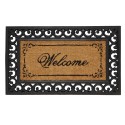 Clayre & Eef Door Mat 75x45 cm Black Rubber Coconut Fiber Rectangle Welcome