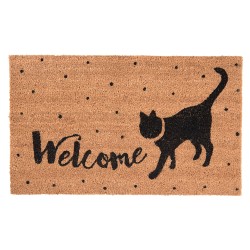 Clayre & Eef Paillasson 75x45 cm Marron Fibre de coco en caoutchouc Rectangle Welcome