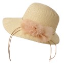 Melady Chapeau de femme Maat: 58 cm Beige Paille en papier Rond