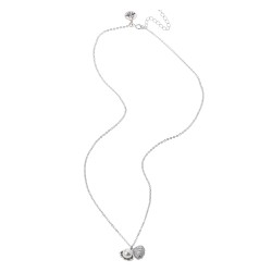 Melady 925 Silver Necklace Silver colored Metal Round Oyster