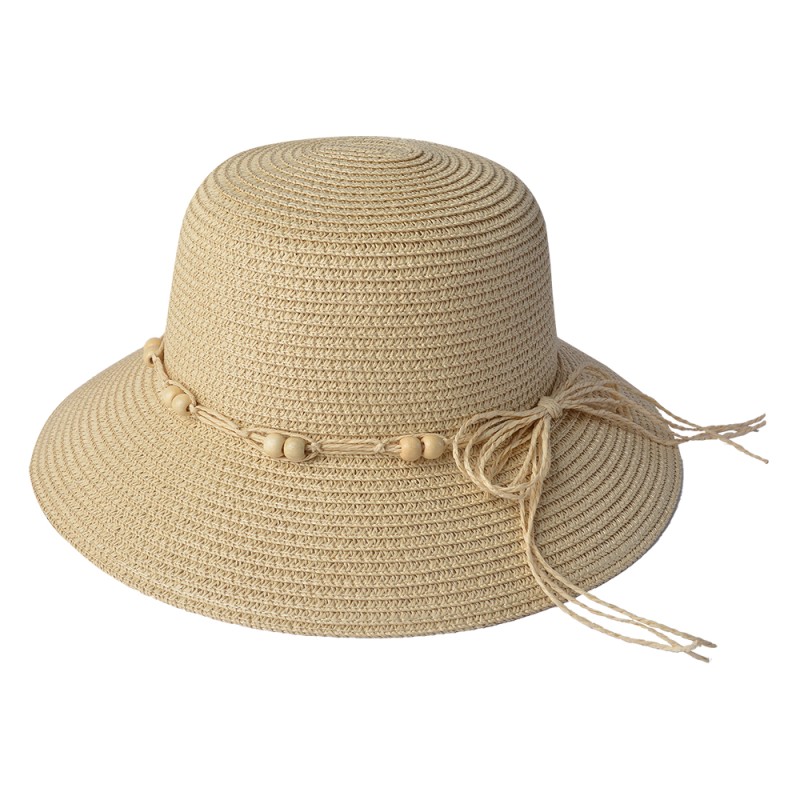 Juleeze Chapeau de femme Ø 58 cm Beige Paille en papier Rond