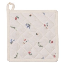 Clayre & Eef Presina 20x20 cm Beige Blu  Cotone Quadrato Pollo e gallo