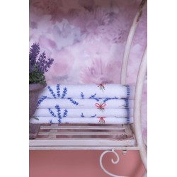 Clayre & Eef Guest Towel 40x66 cm White Purple Cotton Lavender