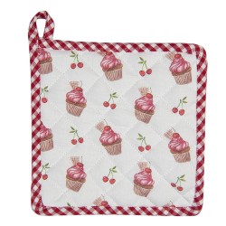 Clayre & Eef Presina 20x20 cm Rosso Bianco  Cotone Quadrato Cupcakes