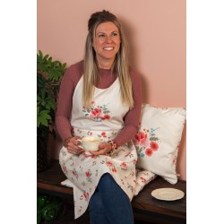 Clayre & Eef Kitchen Apron 70x85 cm Beige Cotton Roses