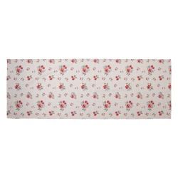 Clayre & Eef Tovaglia da tavolo 50x140 cm Beige Cotone Rettangolo Rose