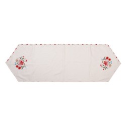 Clayre & Eef Chemin de table 50x160 cm Beige Coton Roses