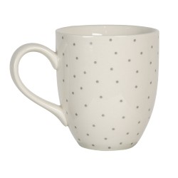 Clayre & Eef Mug 200 ml Beige Grey Ceramic Round Bird