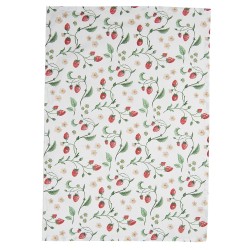 Clayre & Eef Asciugamani da cucina 50x70 cm Bianco Rosso  Cotone Fragole