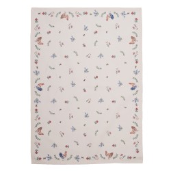 Clayre & Eef Torchon 50x70 cm Beige Bleu Coton Poulet et coq