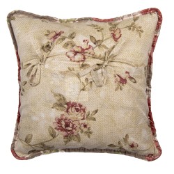 Clayre & Eef Cushion Cover 40x40 cm Brown Polyester Square Flowers