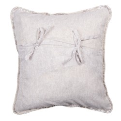 Clayre & Eef Housse de coussin 40x40 cm Beige Blanc Polyester Carré Fleurs