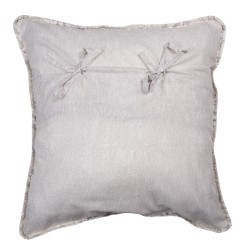 Clayre & Eef Housse de coussin 50x50 cm Beige Blanc Polyester Carré Fleurs