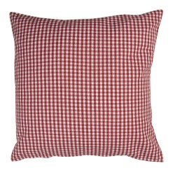 Clayre & Eef Kussenhoes  40x40 cm Wit Rood Katoen Vierkant Aardbeien