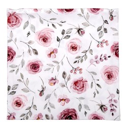 Clayre & Eef Kussenhoes  40x40 cm Wit Roze Katoen Vierkant Rozen