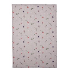 Clayre & Eef Theedoek  50x70 cm Beige Roze Katoen Rechthoek Bloemen