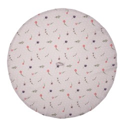 Clayre & Eef Torchon Ø 80 cm Beige Rose Coton Rond Fleurs