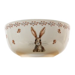 Clayre & Eef Soup Bowl 500 ml Beige Brown Porcelain Rabbit