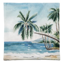 Clayre & Eef Kussenhoes  45x45 cm Blauw Groen Polyester Palmbomen