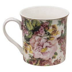 Clayre & Eef Tasse 330 ml Rosa Porzellan Blumen