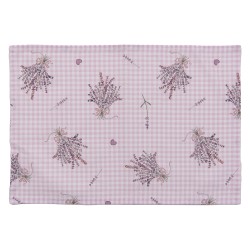 Clayre & Eef Placemats Set of 6 48x33 cm Purple White Cotton Rectangle Lavender