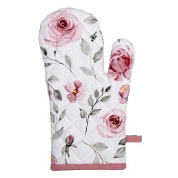 Clayre & Eef Presina da forno 18x30 cm Bianco Rosa  Cotone Rose