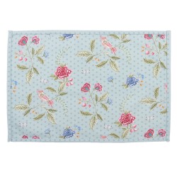 Clayre & Eef Tovagliette set di 6 48x33 cm Blu Verde Cotone Rettangolo Fiori