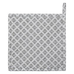 Clayre & Eef Presina 20x20 cm Grigio Bianco Cotone Quadrato Cuori quadri