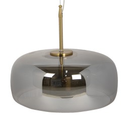 Clayre & Eef Pendant Lamp Ø 33x16/160 cm LED Grey Metal