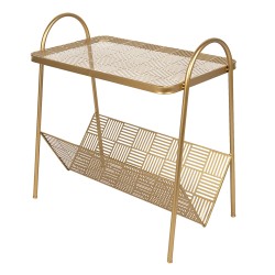 Clayre & Eef Beistelltisch 55x33x58 cm Goldfarbig Eisen