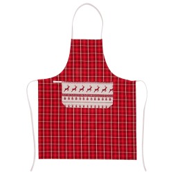 Clayre & Eef Grembiule da cucina 70x85 cm Rosso Beige  Cotone Natale