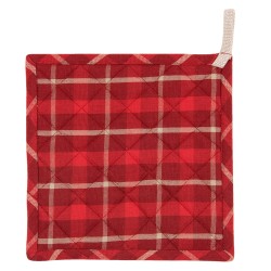 Clayre & Eef Presina 20x20 cm Rosso Beige  Cotone Quadrato Natale