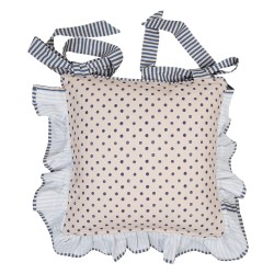 Clayre & Eef Housse de coussin pour coussin de chaise 40x40 cm Beige Coton Carré Myrtilles