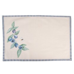 Clayre & Eef Tovagliette set di 6 48x33 cm Beige Blu  Cotone Rettangolo Mirtilli