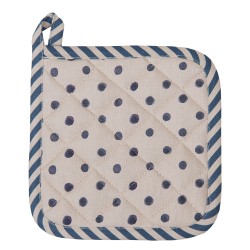 Clayre & Eef Kind Pannenlap  16x16 cm Beige Blauw Katoen Bosbessen