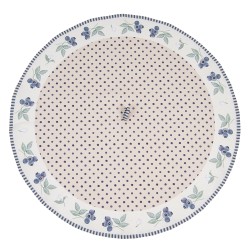 Clayre & Eef Tea Towel  Ø 80 cm Beige Blue Cotton Round Blueberries