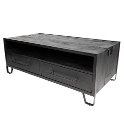 Clayre & Eef Tavolino da caffè 120x60x45 cm Nero Legno  Rettangolo