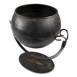 Clayre & Eef Planter Ø 11x19 cm Black Iron