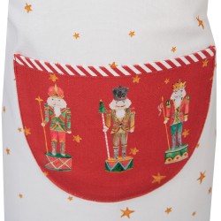 Clayre & Eef Kids' Kitchen Apron 48x56 cm White Red Cotton Nutcrackers