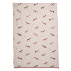 Clayre & Eef Torchon 50x70 cm Beige Coton Rectangle Teckel