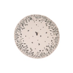 Clayre & Eef Asciugamani da cucina Ø 80 cm Beige Nero Cotone Fiori