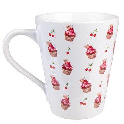 Clayre & Eef Mug 300 ml Blanc Céramique Cupcakes