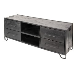 Clayre & Eef Meuble TV 150x46x60 cm Noir Bois