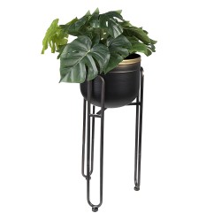 Clayre & Eef Porte-plante Ø 22x52 cm Noir Couleur or Fer Rond